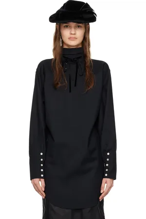 Maison Margiela Black Self-Tie Blouse