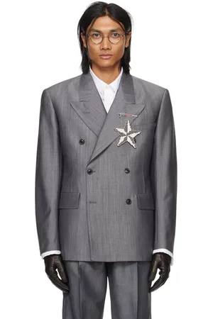 Maison Margiela Gray Double-Breasted Blazer