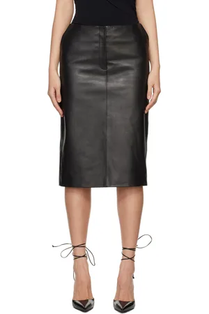 MAGDA BUTRYM Zip Leather Midi Skirt