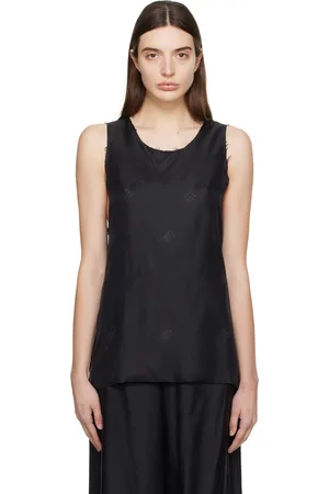 Maison Margiela Black Raw Edge Tank Top
