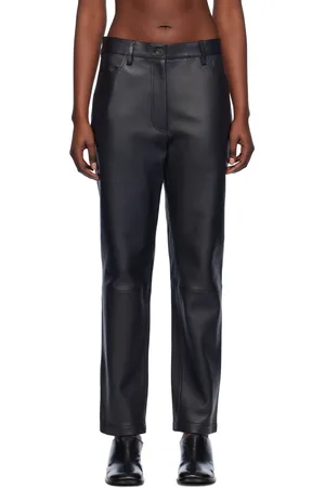 STUDIO NICHOLSON Black Opie Leather Pants
