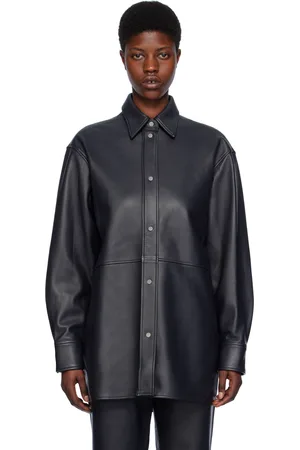 STUDIO NICHOLSON Black Santos Leather Shirt