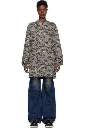 We11 Done Gray Camouflage Long Sleeve T-Shirt