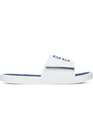 Givenchy White & Blue 4G Pool Slides