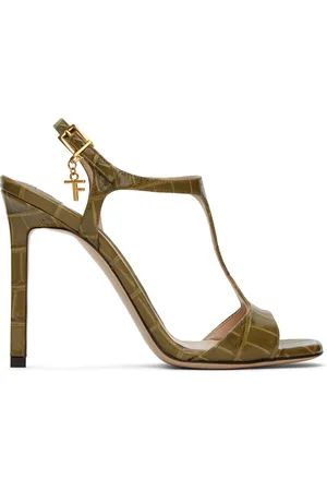 Tom Ford Khaki Glossy Heeled Sandals