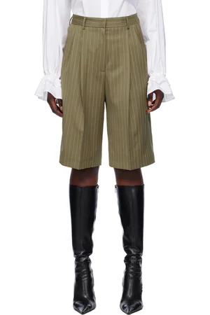 Msgm Khaki Pinstripe Shorts
