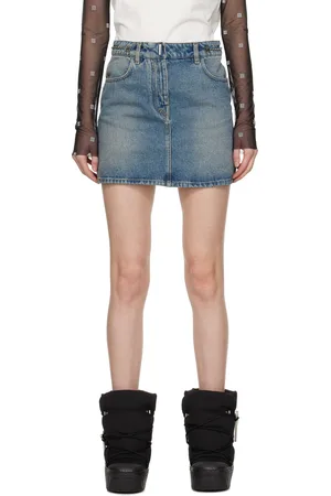 Givenchy Blue Chain Link Denim Miniskirt