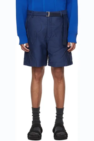 SACAI Blue Embroidered Shorts