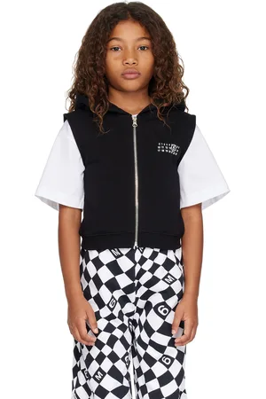 Maison Margiela Kids Black Zip Up Hoodie