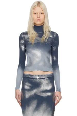 Diesel Blue & Gray M-Ileen Turtleneck