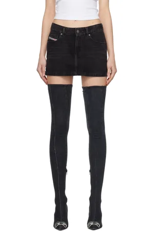Diesel Black De-Ron-S2 Denim Miniskirt