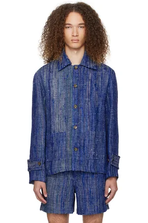 HARAGO Blue Spread Collar Jacket