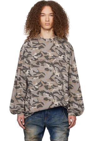 We11 Done Gray Camo Long Sleeve T-Shirt