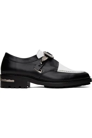 TOGA VIRILIS SSENSE Exclusive Black & White Hard Leather Monkstraps