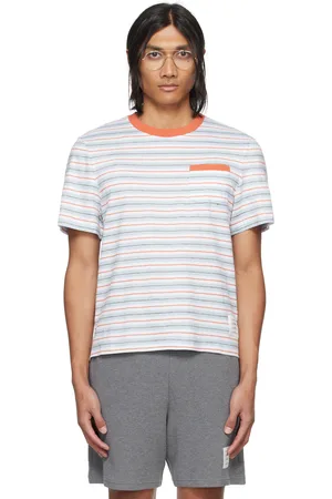 Thom Browne Orange & Blue Striped T-Shirt