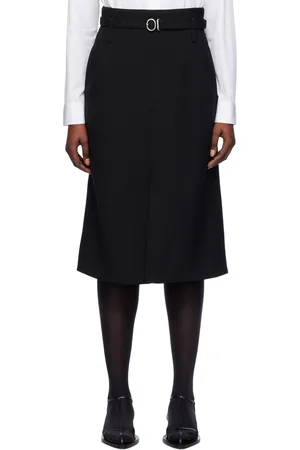 Jil Sander Black Tailored Midi Skirt
