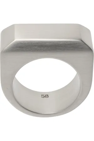 Rick Owens Silver Beveled Ring