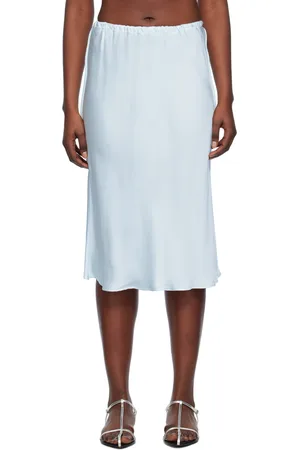Jil Sander Blue Elasticized Midi Skirt