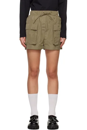 Msgm Khaki Drawstring Cargo Shorts
