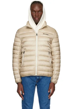 Palm Angels Beige Embroidered Down Jacket