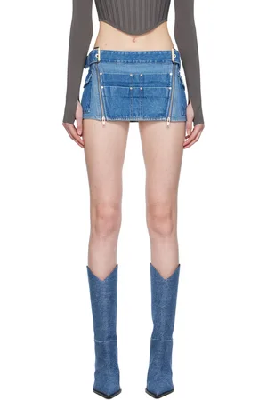DION LEE Blue Toolbelt Denim Miniskirt