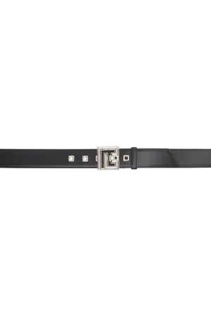 Balmain Black Leather PB Belt
