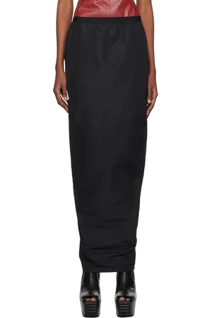 Rick Owens Black Soft Pillar Maxi Skirt