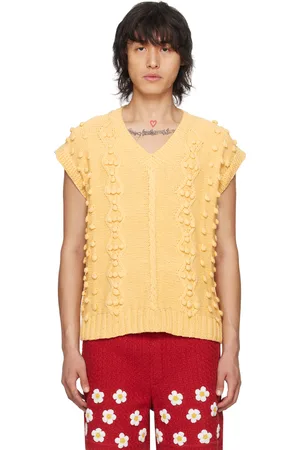 HARAGO Yellow Appliqué Vest