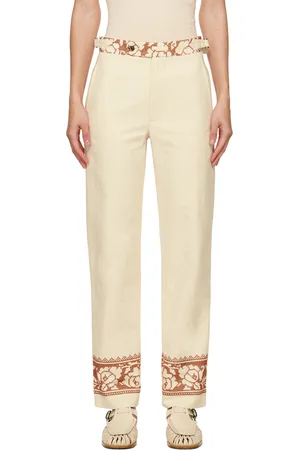 BODE Off-White Rose Garland Trousers