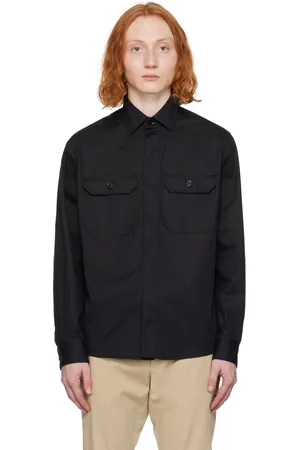 Ermenegildo Zegna Black Pocket Long Sleeve Shirt
