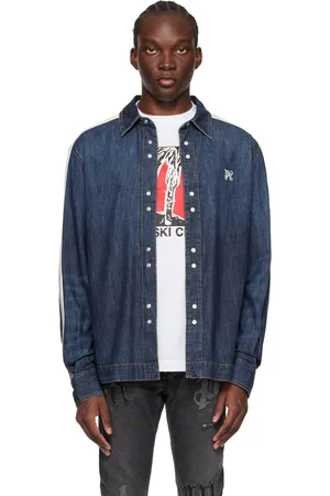 Palm Angels Blue Monogram Track Denim Jacket