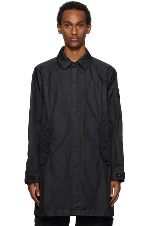 Stone Island Black Crinkled Coat