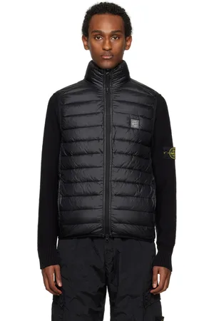 Stone Island Black Loom Woven Chambers Down Vest