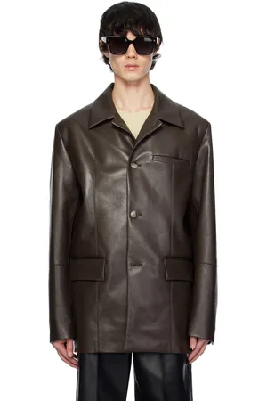 Nanushka Brown Danick Regenerated Leather Jacket