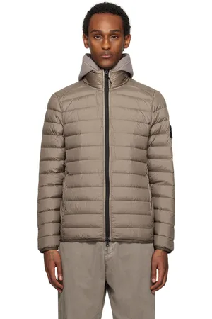 Stone Island Gray Loom Woven Chambers Down Jacket