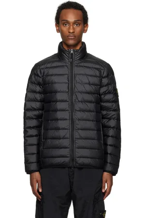 Stone Island Black Loom Woven Chambers Down Jacket