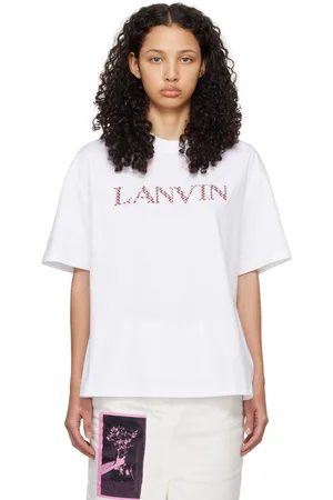 Lanvin White Oversized Embroidered Curb T-Shirt
