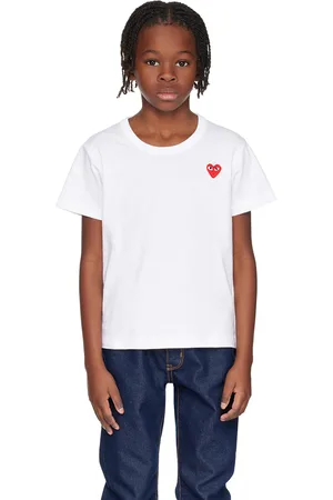 Comme des Garçons Kids White Heart Patch T-Shirt