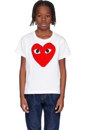 Comme des Garçons Kids White Big Heart T-Shirt