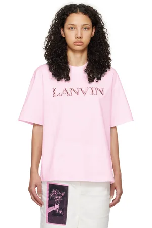 Lanvin Pink Oversized Embroidered Curb T-Shirt