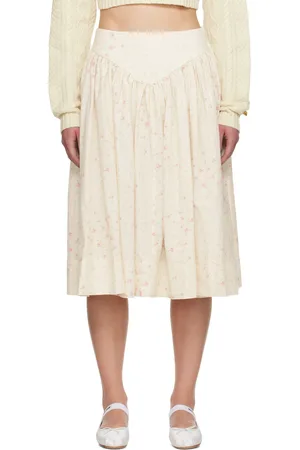 SANDY LIANG Off-White Roth Midi Skirt