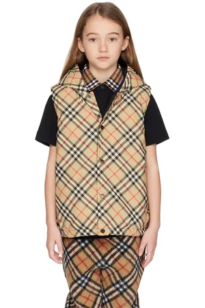 Burberry Kids Beige Check Vest