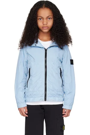 Stone Island Kids Blue Coated Jacket