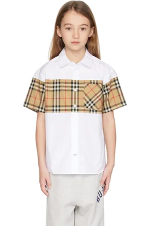 Burberry Kids Check Panel Shirt