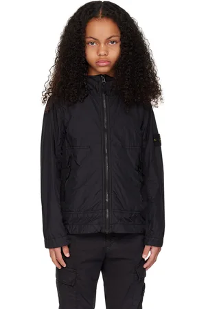 Stone Island Kids Black Coated Jacket