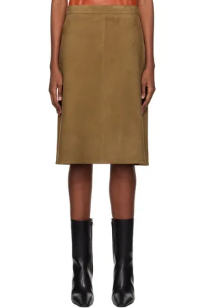 Salvatore Ferragamo Brown A-Line Midi Skirt