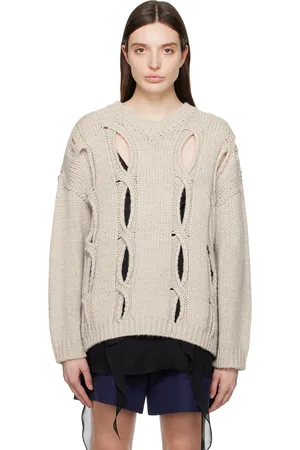 OPEN YY SSENSE Exclusive Gray Cutout Sweater