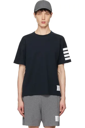 Thom Browne Navy 4-Bar Striped T-Shirt