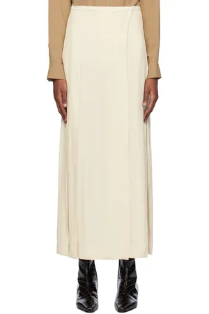 Totême Off-White Pleated Maxi Skirt