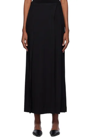 Totême Black Pleated Maxi Skirt